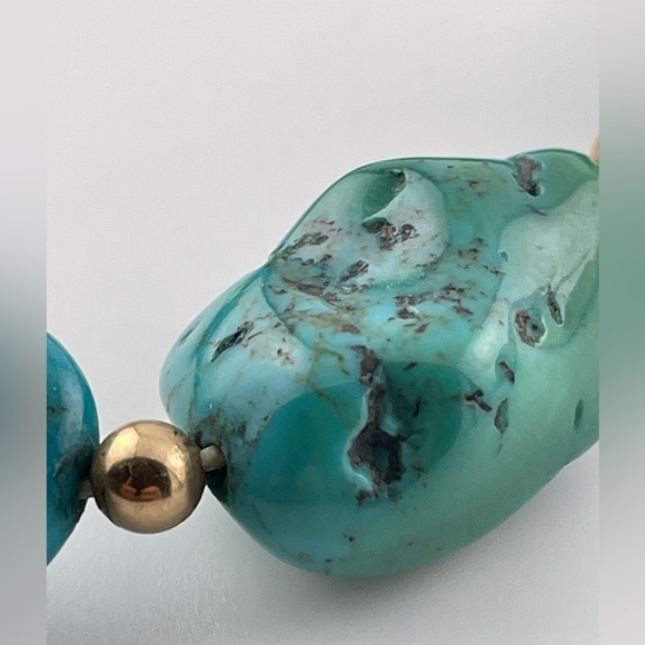 Chunky statement Authentic turquoise boho necklace, 32”​​​​​​​​​​​​​ - Picture 5 of 11